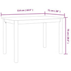 Eettafel 114X71X75 Cm Massief Rubberwood - Nordexa Home