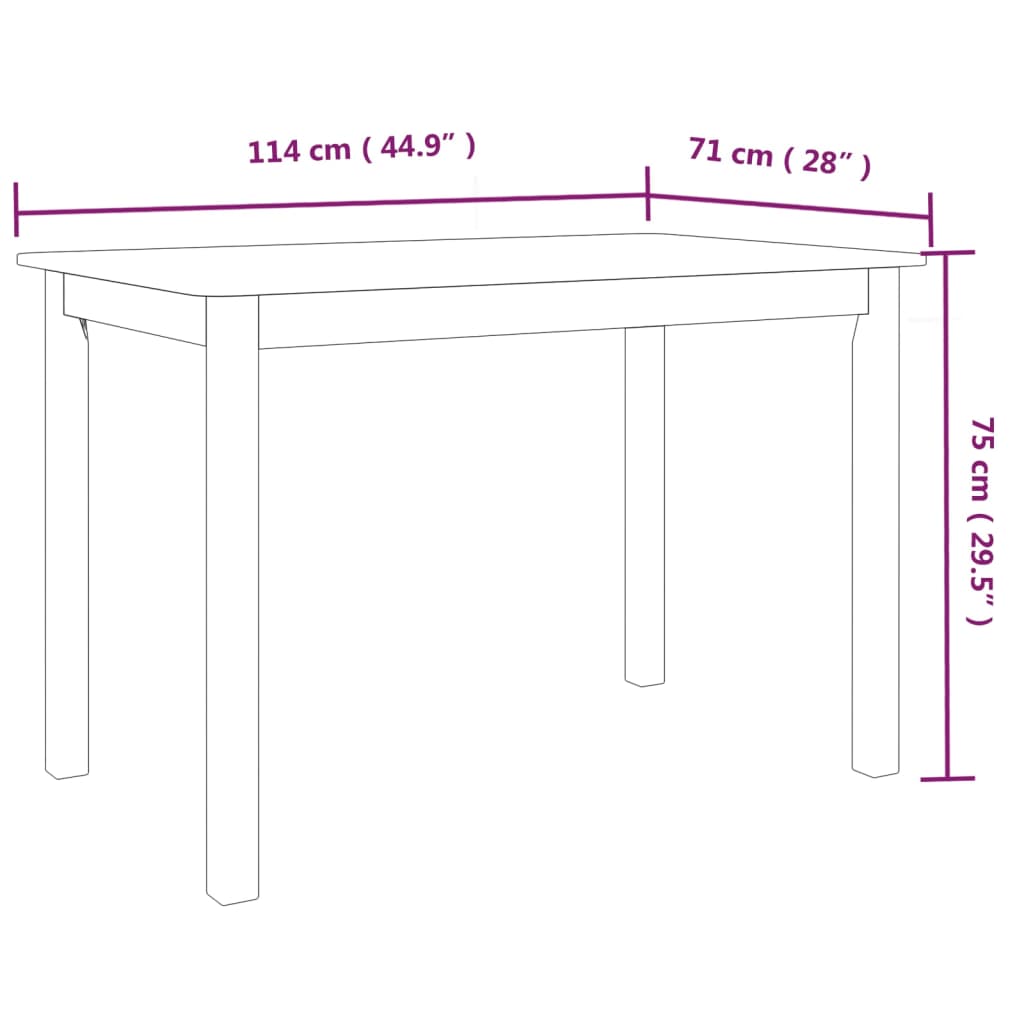 Eettafel 114X71X75 Cm Massief Rubberwood - Nordexa Home