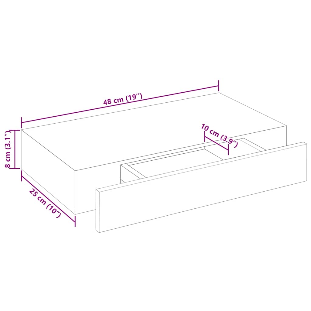 Wandplanken Zwevend Met Lade – Wit | Nordexahome - Nordexa Home