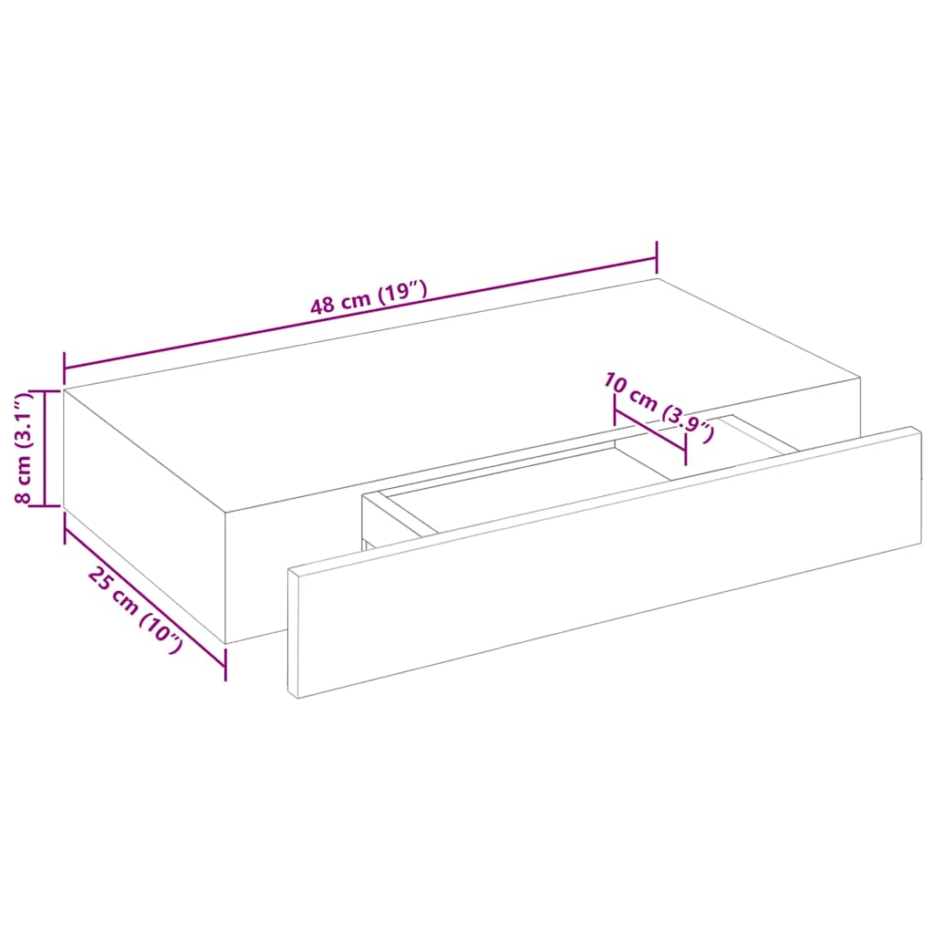 Wandplanken Zwevend Met Lade – Wit | Nordexahome - Nordexa Home