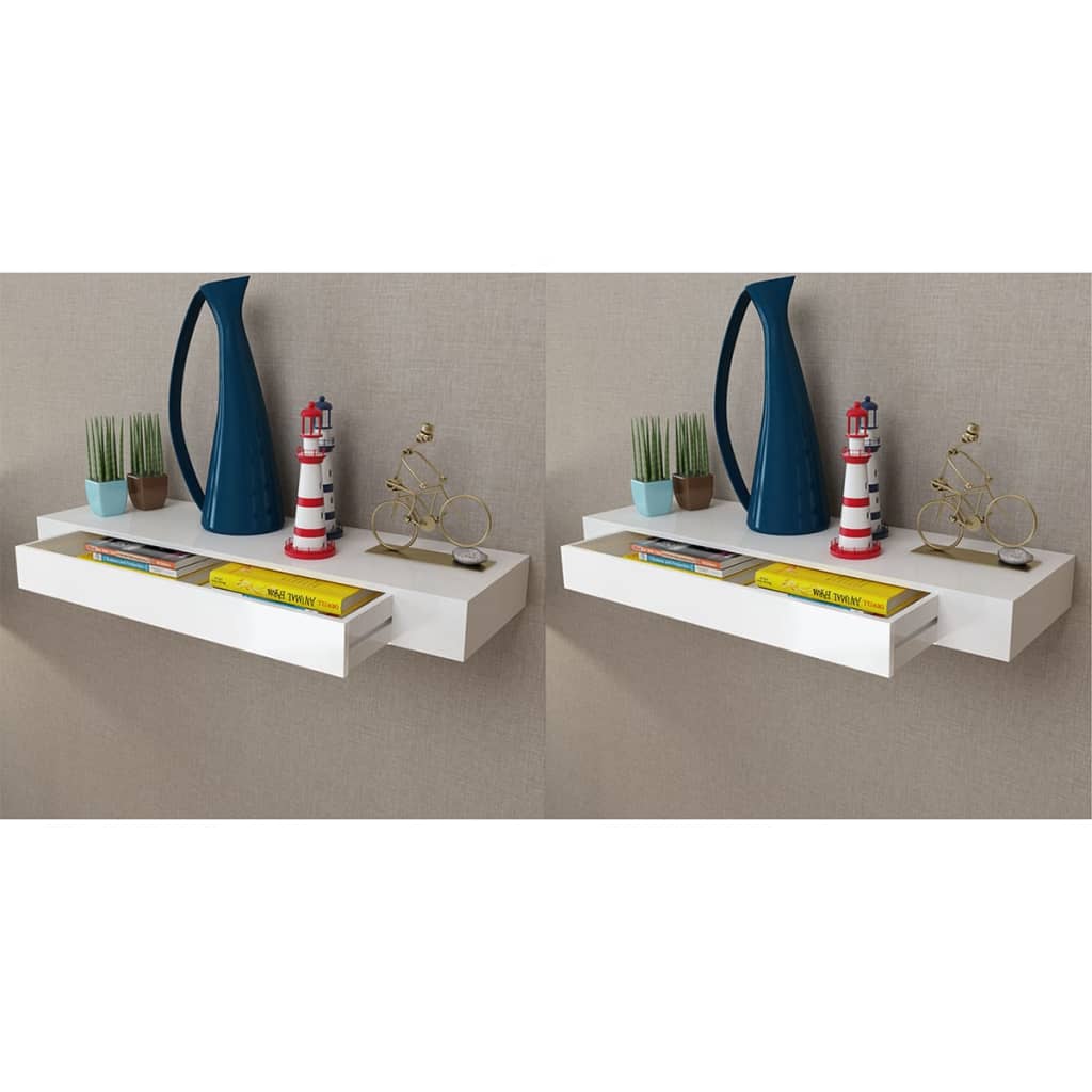 Wandplanken Zwevend Met Lade – Wit | Nordexahome - Nordexa Home