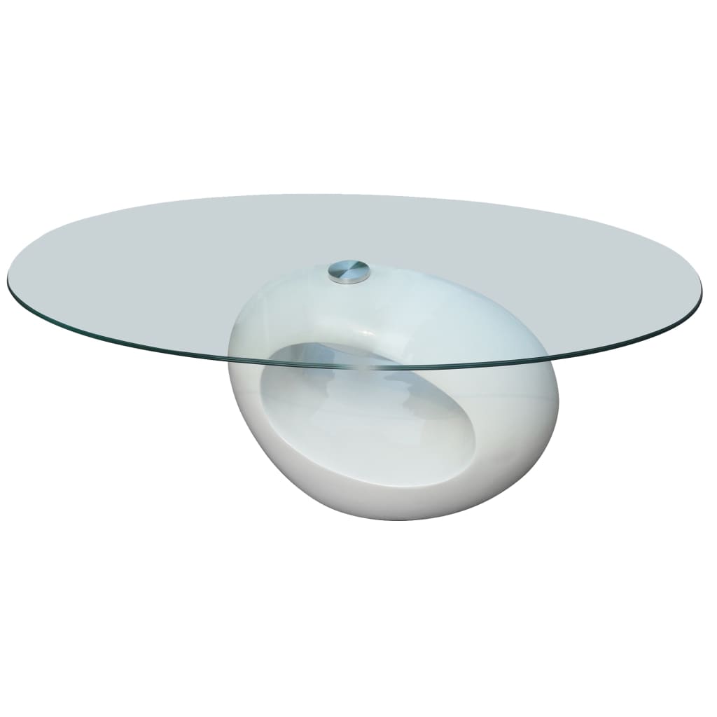 Salontafel Met Rond Glazen Tafelblad Hoogglans | Nordexahome - Nordexa Home