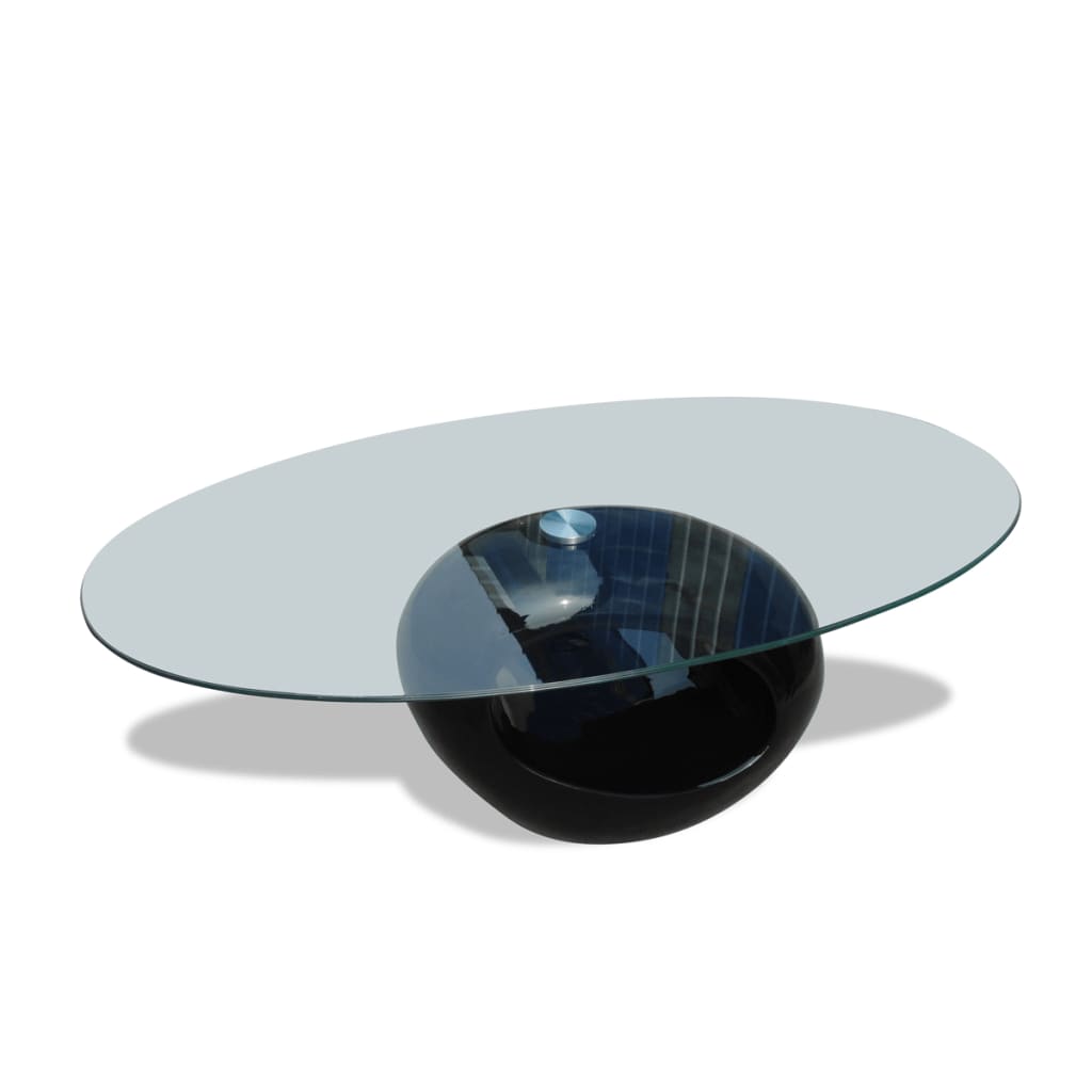 Salontafel Met Rond Glazen Tafelblad Hoogglans | Nordexahome - Nordexa Home