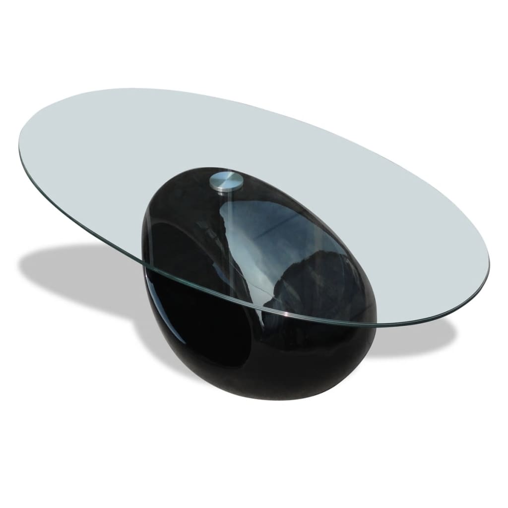 Salontafel Met Rond Glazen Tafelblad Hoogglans | Nordexahome - Nordexa Home