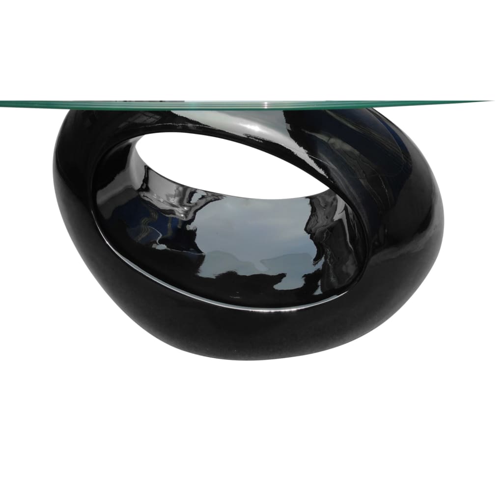 Salontafel Met Rond Glazen Tafelblad Hoogglans | Nordexahome - Nordexa Home