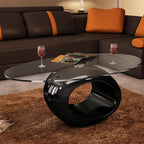 Salontafel Met Rond Glazen Tafelblad Hoogglans | Nordexahome - Nordexa Home