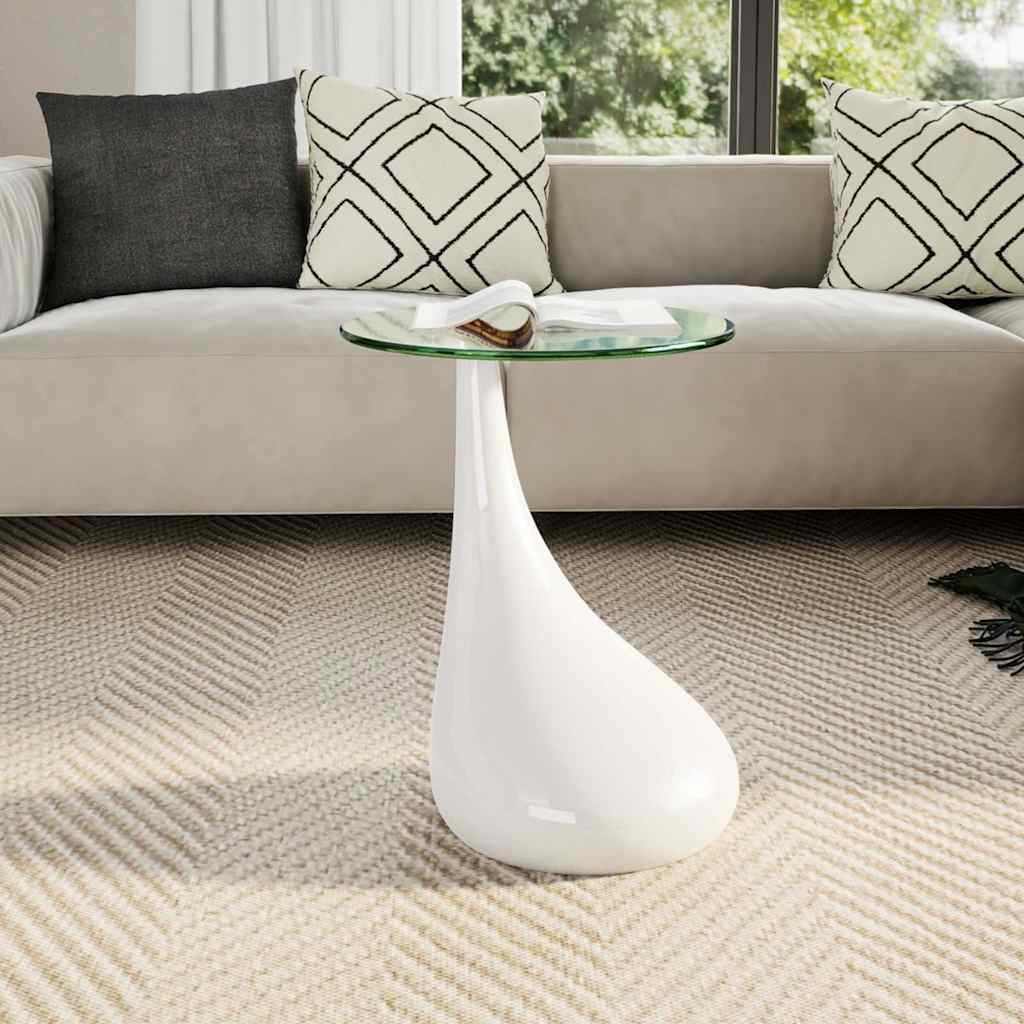 Salontafel Met Rond Glazen Tafelblad Hoogglans | Nordexahome - Nordexa Home