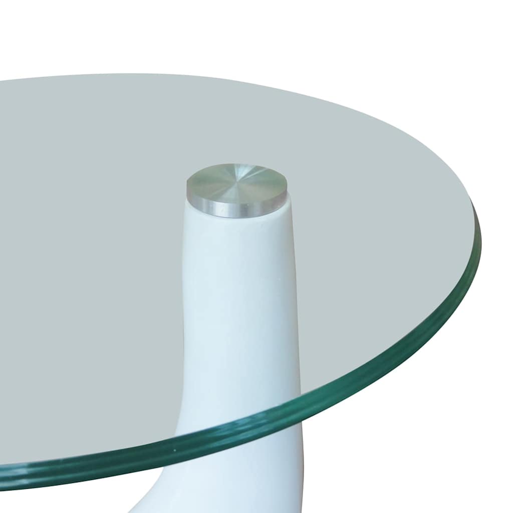 Salontafel Met Rond Glazen Tafelblad Hoogglans | Nordexahome - Nordexa Home
