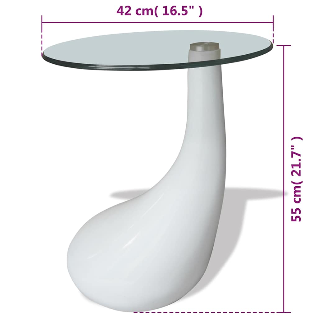 Salontafel Met Rond Glazen Tafelblad Hoogglans | Nordexahome - Nordexa Home