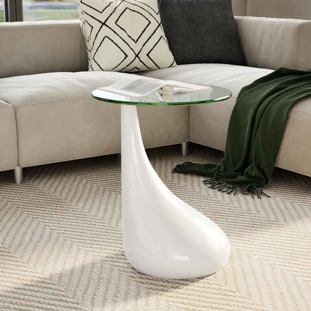 Salontafel Met Rond Glazen Tafelblad Hoogglans | Nordexahome - Nordexa Home