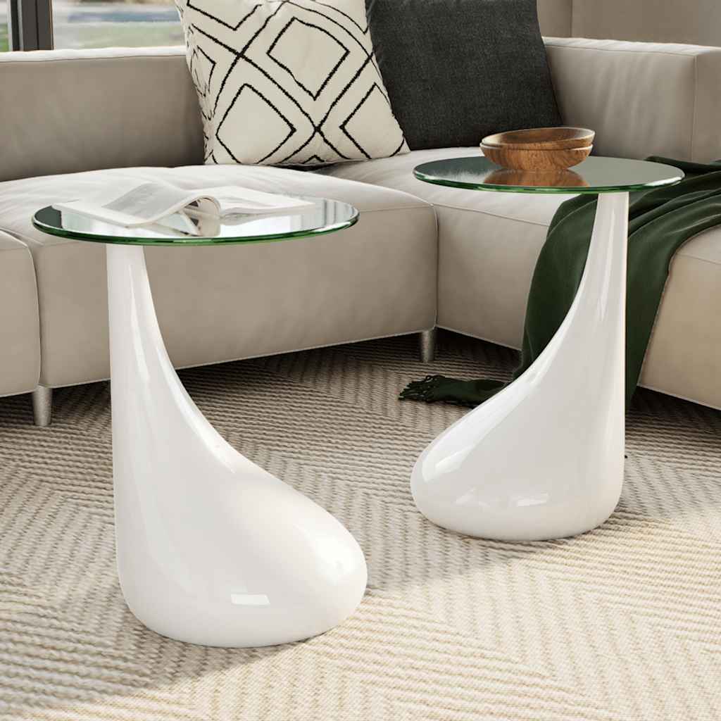 Salontafel Met Rond Glazen Tafelblad Hoogglans | Nordexahome - Nordexa Home