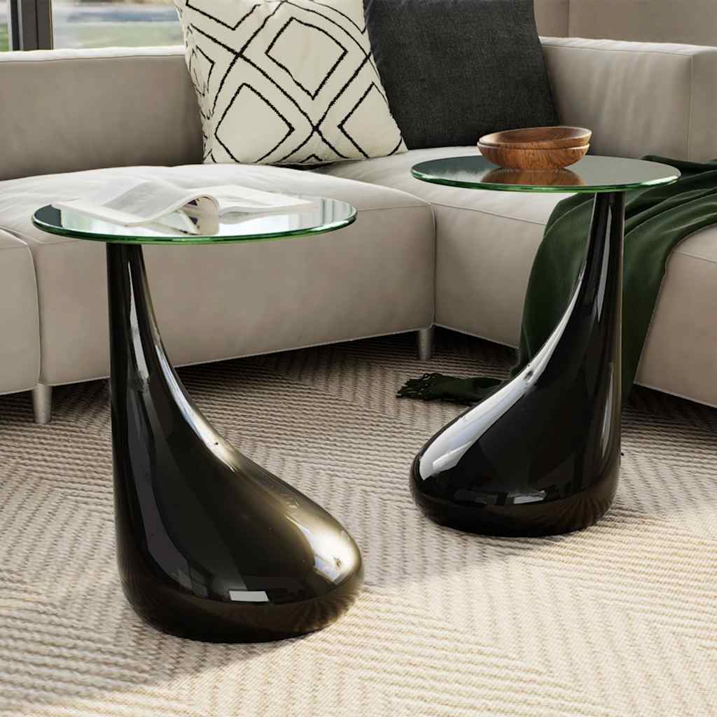 Salontafel Met Rond Glazen Tafelblad Hoogglans | Nordexahome - Nordexa Home