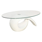 Salontafel Met Ovaal Glazen Tafelblad – Hoogglans Wit | Nordexahome - Nordexa Home