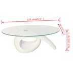 Salontafel Met Ovaal Glazen Tafelblad – Hoogglans Wit | Nordexahome - Nordexa Home