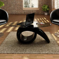 Salontafel Met Ovaal Glazen Tafelblad – Hoogglans Wit | Nordexahome - Nordexa Home