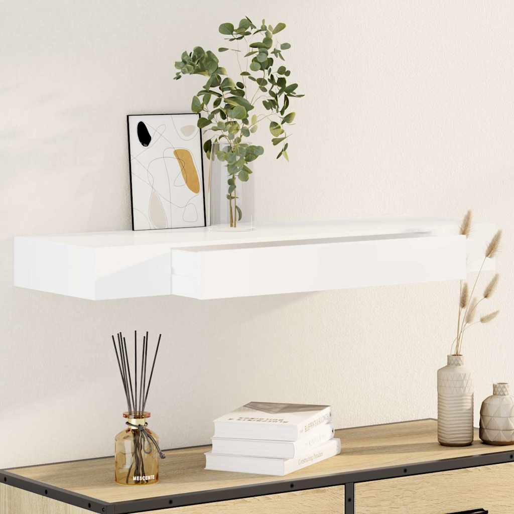 Wandplanken Zwevend Met Lade – Wit | Nordexahome - Nordexa Home