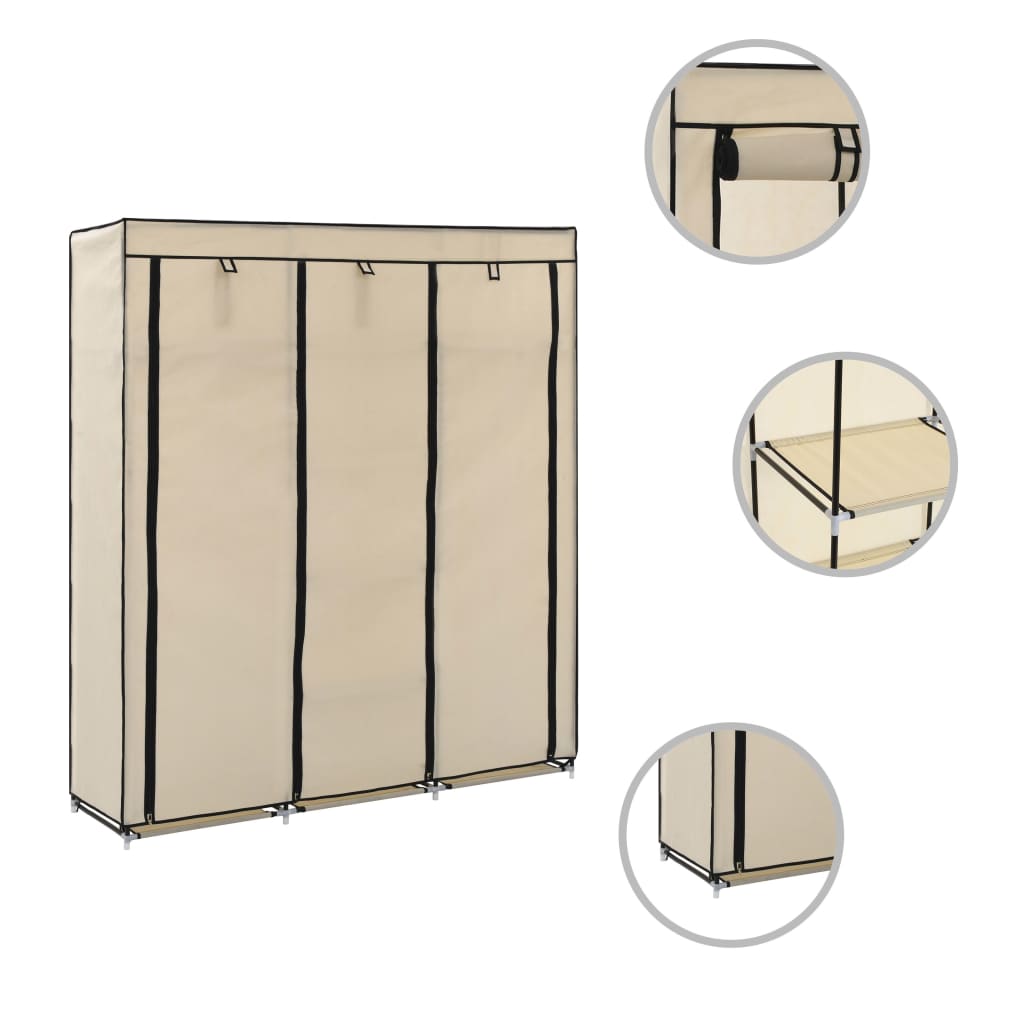 Kledingkast Met Vakken En Stangen 150X45X175 Cm Stof - Nordexa Home