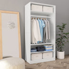 Kledingkast Bewerkt Hout Wit - Nordexa Home