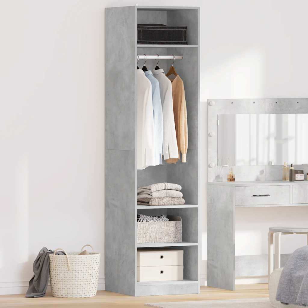 Kledingkast Bewerkt Hout Betongrijs - Nordexa Home