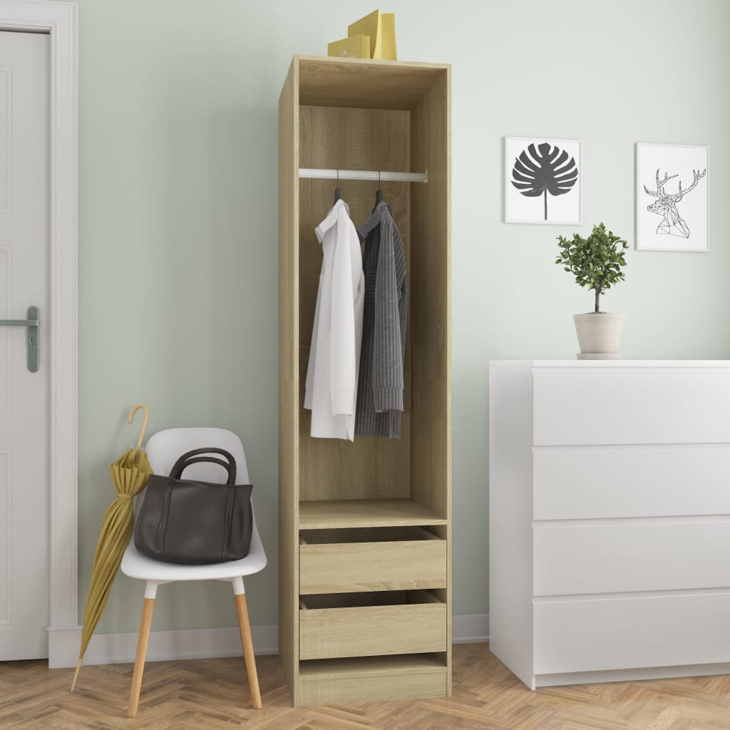 Kledingkast Bewerkt Hout Kleurig Sonoma Eiken - Nordexa Home
