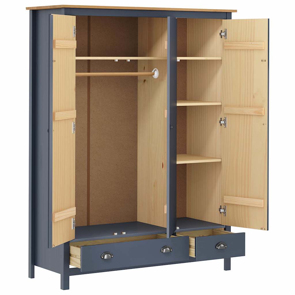 Kledingkast Hill 3 Deuren 127X50X170 Cm Grenenhout - Nordexa Home