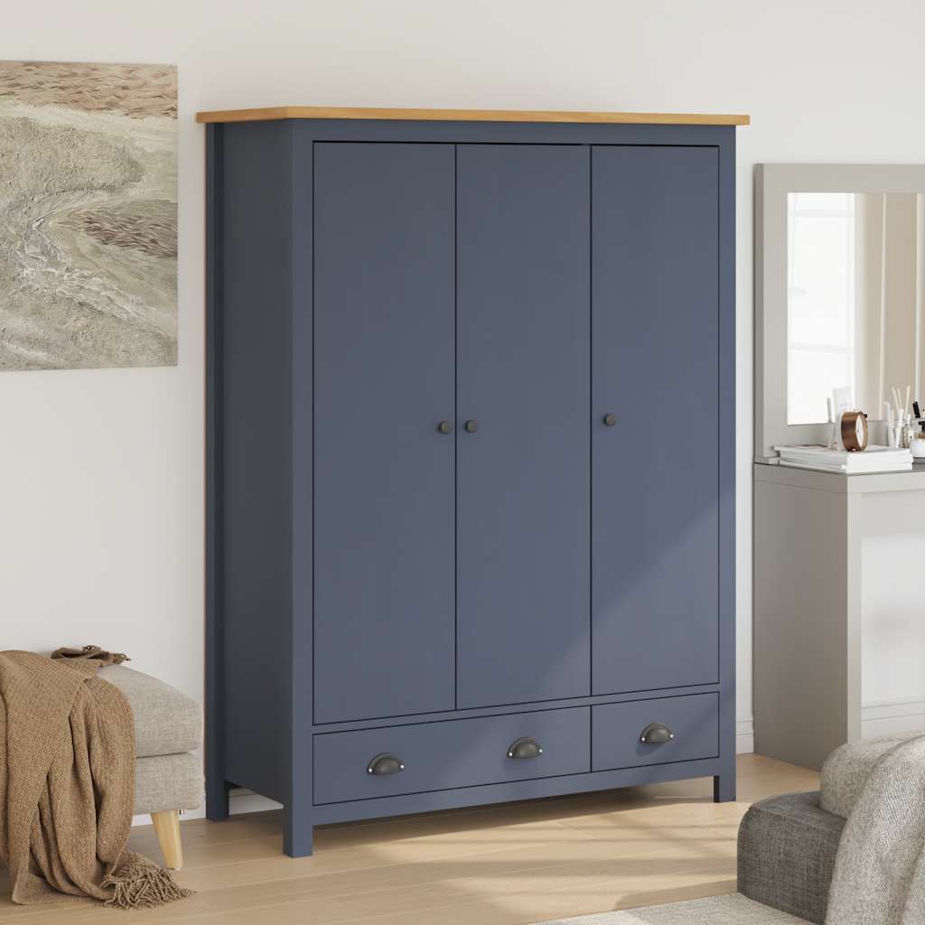 Kledingkast Hill 3 Deuren 127X50X170 Cm Grenenhout - Nordexa Home