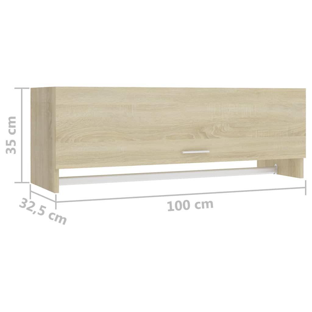 Kledingkast 100X32,5X35 Cm Bewerkt Hout Kleurig Sonoma Eiken - Nordexa Home