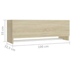 Kledingkast 100X32,5X35 Cm Bewerkt Hout Kleurig Sonoma Eiken - Nordexa Home