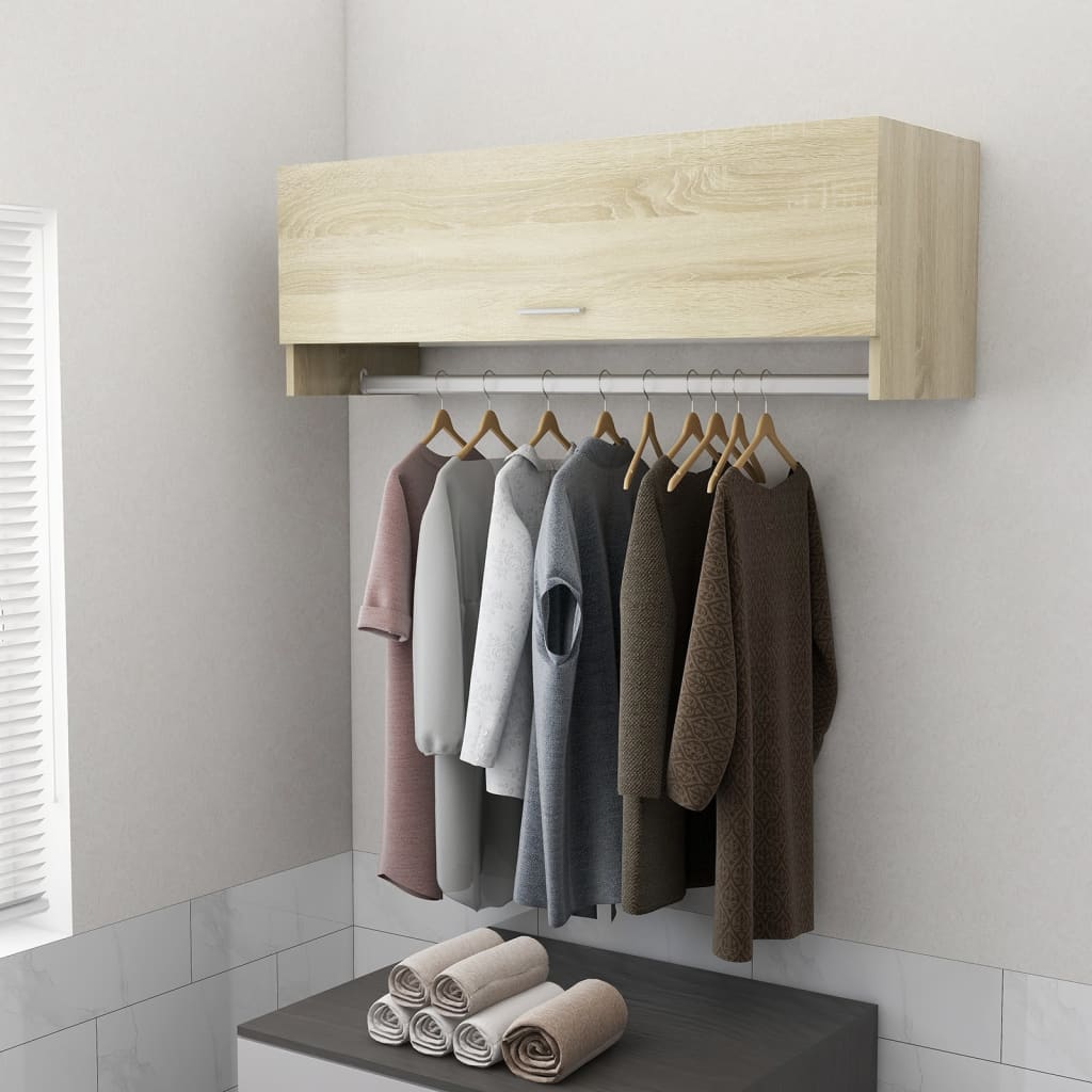 Kledingkast 100X32,5X35 Cm Bewerkt Hout Kleurig Sonoma Eiken - Nordexa Home