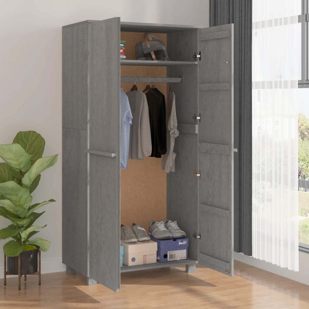 Kledingkast Hamar 89X50X180 Cm Massief Grenenhout - Nordexa Home