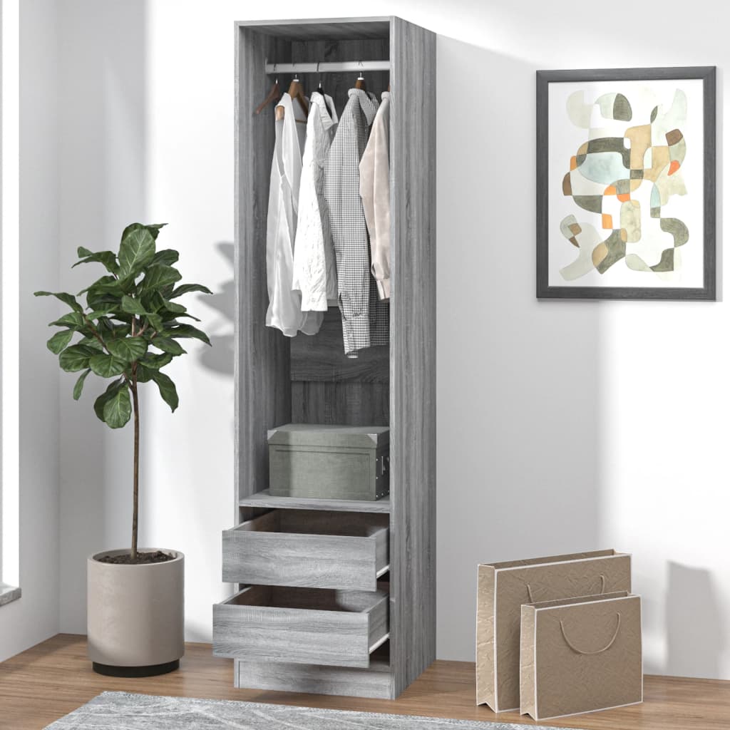 Kledingkast Bewerkt Hout Grijs Sonoma - Nordexa Home