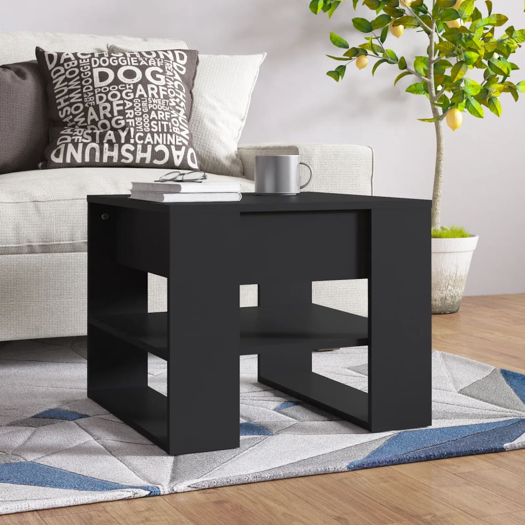 NordexaHome Design Salontafel – Massief Bewerkt Hout in Eikenkleur (55,5×55×45 cm) - Nordexa Home
