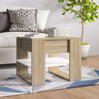 NordexaHome Design Salontafel – Massief Bewerkt Hout in Eikenkleur (55,5×55×45 cm) - Nordexa Home