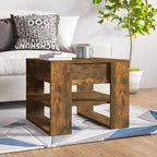 NordexaHome Design Salontafel – Massief Bewerkt Hout in Eikenkleur (55,5×55×45 cm) - Nordexa Home