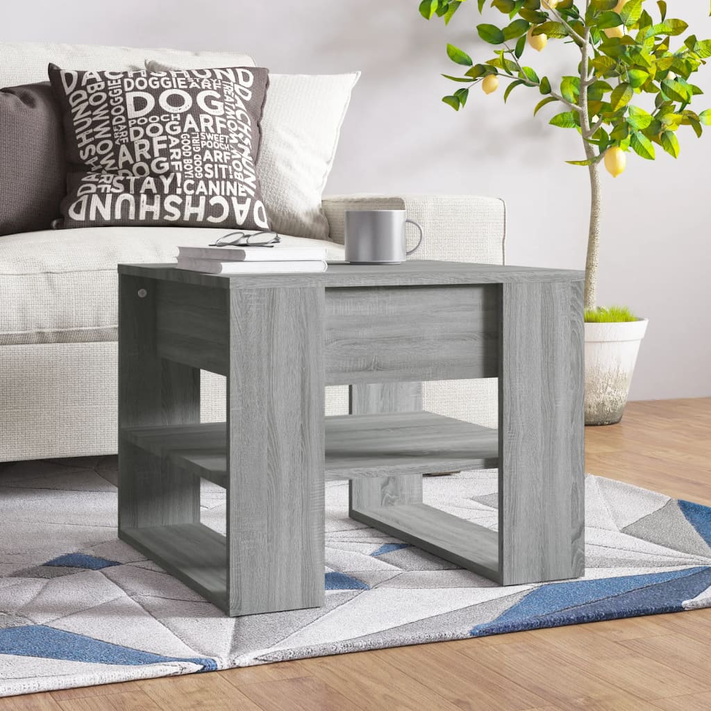 NordexaHome Design Salontafel – Massief Bewerkt Hout in Eikenkleur (55,5×55×45 cm) - Nordexa Home