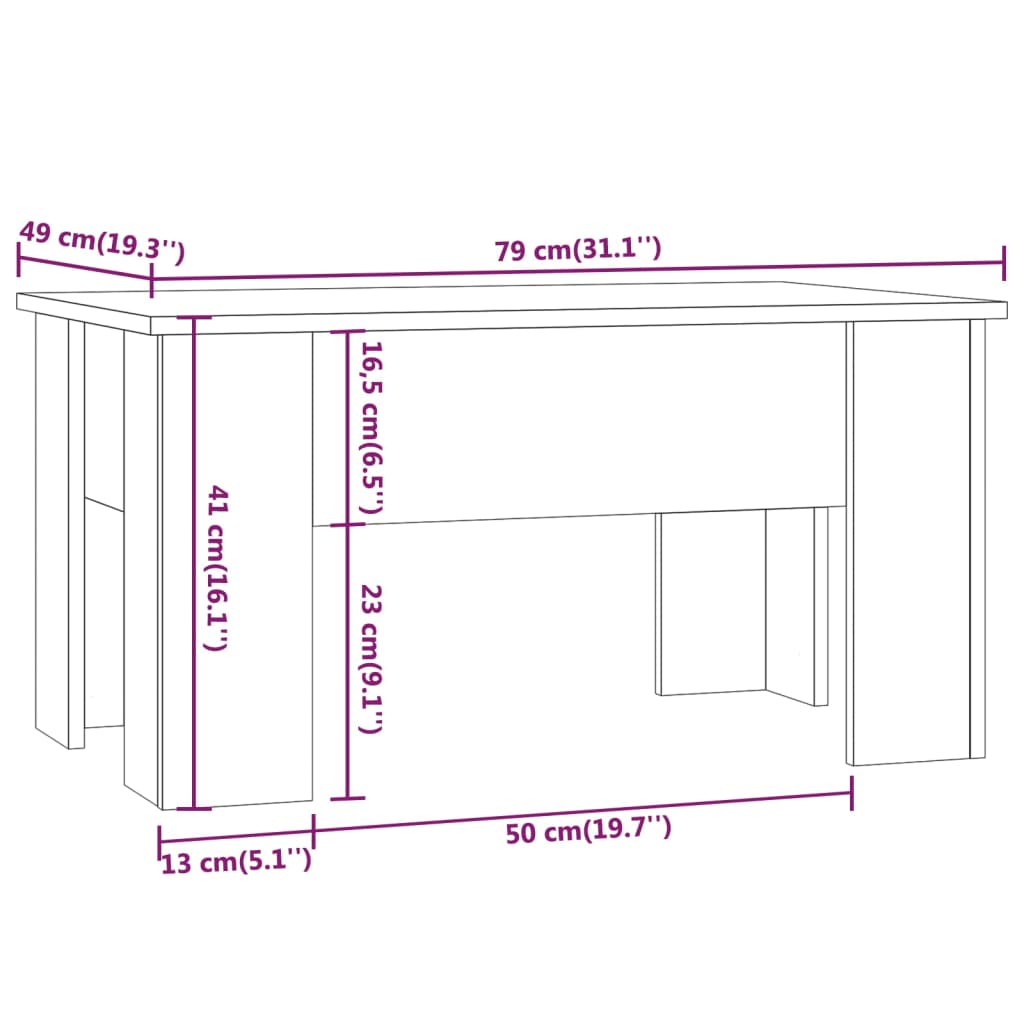Salontafel van Bewerkt Hout – 79x49x41 cm | NordexaHome Design - Nordexa Home