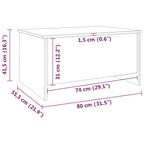 Salontafel 80X55,5X41,5 Cm Bewerkt Hout - Nordexa Home