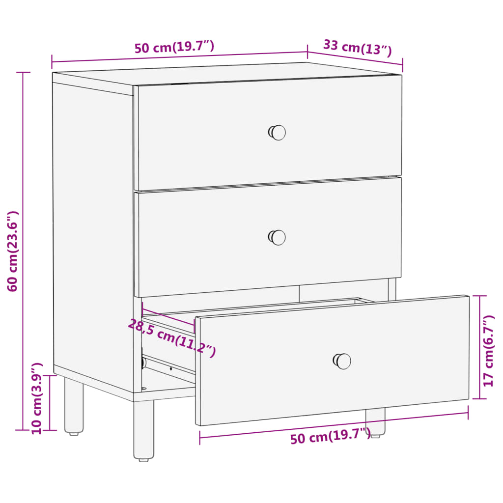 Nachtkastje 50×33×60 cm | Nordexahome - Nordexa Home