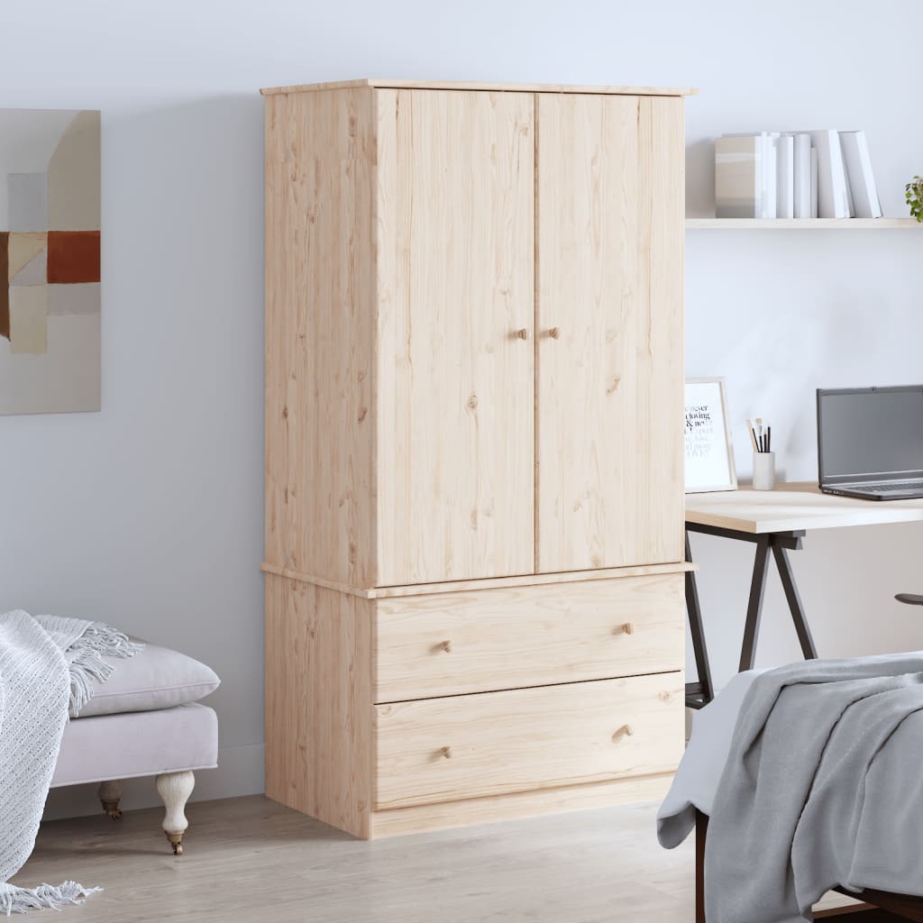Kledingkast Alta 90X55X170 Cm Massief Grenenhout - Nordexa Home
