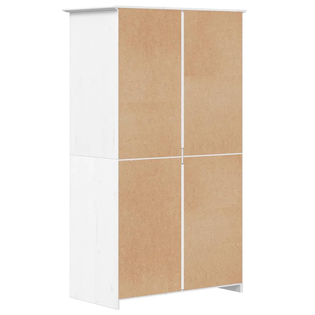 Kledingkast Bodo 99X53,5X173 Cm Massief Grenenhout Wit - Nordexa Home