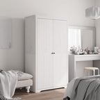 Kledingkast Bodo 99X53,5X173 Cm Massief Grenenhout Wit - Nordexa Home