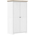 Kledingkast Bodo 99X53,5X173 Cm Massief Grenenhout Wit Bruin - Nordexa Home
