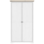 Kledingkast Bodo 99X53,5X173 Cm Massief Grenenhout Wit Bruin - Nordexa Home