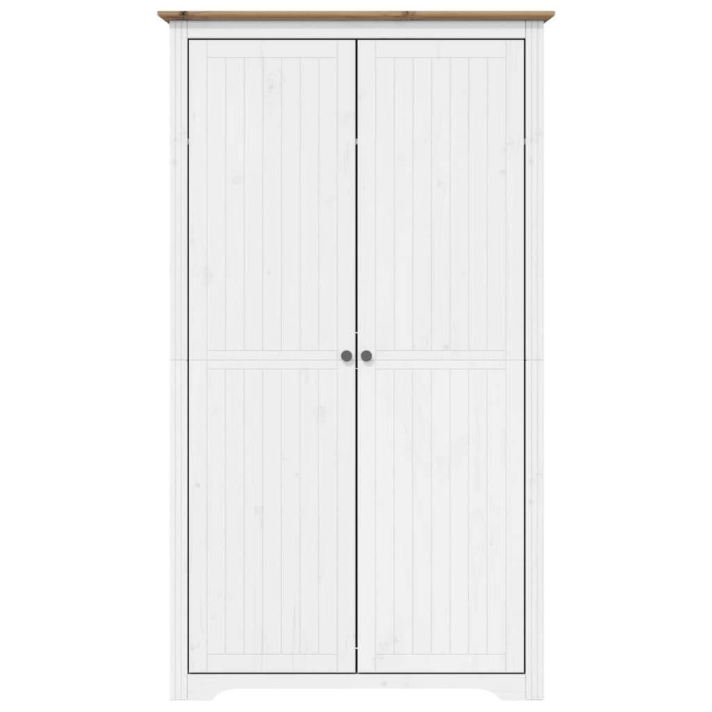 Kledingkast Bodo 99X53,5X173 Cm Massief Grenenhout Wit Bruin - Nordexa Home