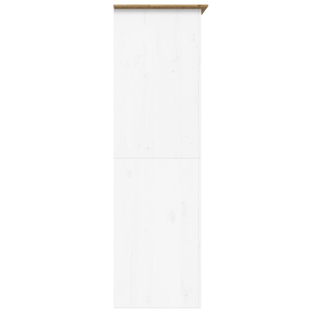 Kledingkast Bodo 99X53,5X173 Cm Massief Grenenhout Wit Bruin - Nordexa Home