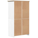 Kledingkast Bodo 99X53,5X173 Cm Massief Grenenhout Wit Bruin - Nordexa Home