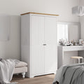 Kledingkast Bodo 99X53,5X173 Cm Massief Grenenhout Wit Bruin - Nordexa Home