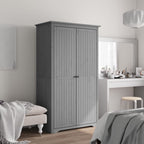 Kledingkast Bodo 146X53,5X173 Cm Massief Grenenhout Grijs - Nordexa Home
