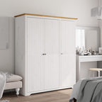 Kledingkast Bodo 99X53,5X173 Cm Massief Grenenhout Wit Bruin - Nordexa Home