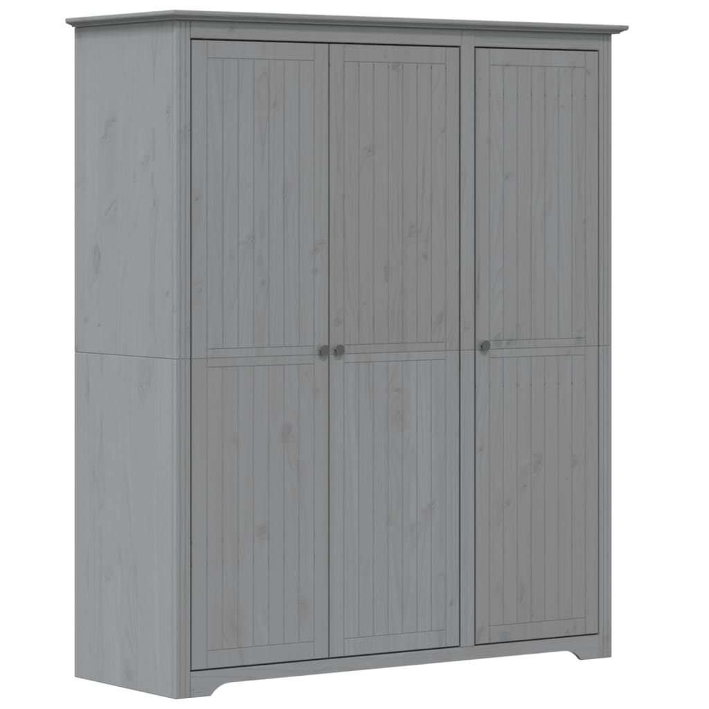 Kledingkast Bodo 146X53,5X173 Cm Massief Grenenhout Grijs - Nordexa Home